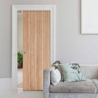 Image: Wexford Oak Flush Single Evokit Pocket Door