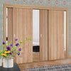 Four Sliding Doors and Frame Kit - Wexford Oak Panel Door - Unfinished