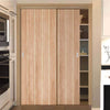Minimalist Wardrobe Door & Frame Kit - Two Wexford Oak Panel Doors - Unfinished