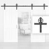 Black Double Sliding Track - Barn Style - Wagon Wheel Hanger