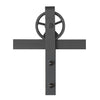 Black Double Sliding Track - Barn Style - Wagon Wheel Hanger