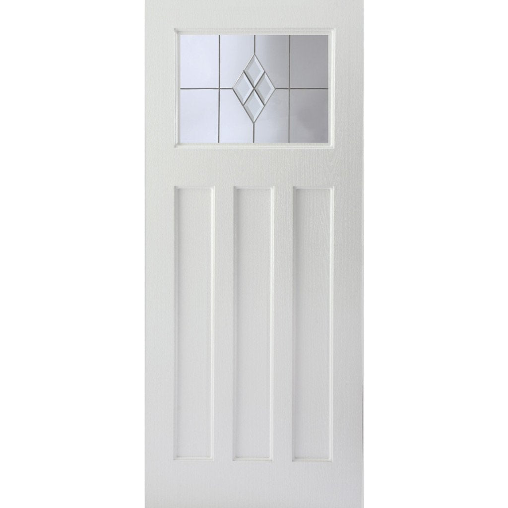Edwardian Internal PVC Door Pair - Clear Diamond Cluster Glass