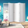 Three Folding Doors & Frame Kit - Forli White Flush 3+0 - Aluminium Inlay - Prefinished