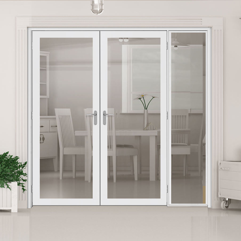 Room Divider - Handmade Eco-Urban® Baltimore Door Pair DD6301F - Frosted Glass - Premium Primed - Colour & Size Options