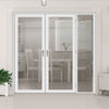 Room Divider - Handmade Eco-Urban® Baltimore Door Pair DD6301C - Clear Glass - Premium Primed - Colour & Size Options