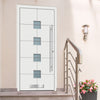 External ThruSafe Aluminium Front Door - 1712 CNC Grooves & Stainless Steel - 7 Colour Options