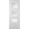 Three Folding Doors & Frame Kit - Amsterdam 3 Panel 2+1 Folding Door- Clear Glass - White Primed