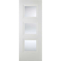 Three Folding Doors & Frame Kit - Amsterdam 3 Panel 3+0 - Clear Glass - White Primed