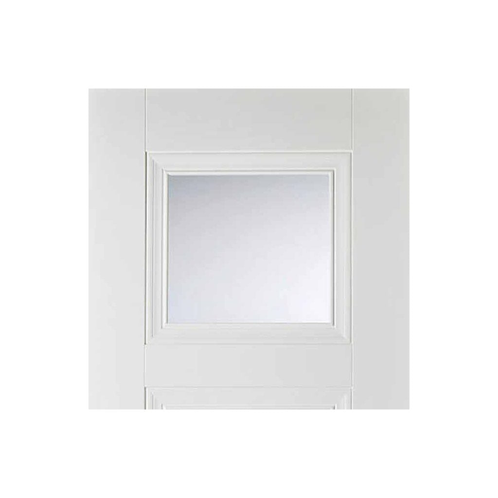 Four Folding Doors & Frame Kit - Amsterdam 3 Panel 2+2 - Clear Glass - White Primed