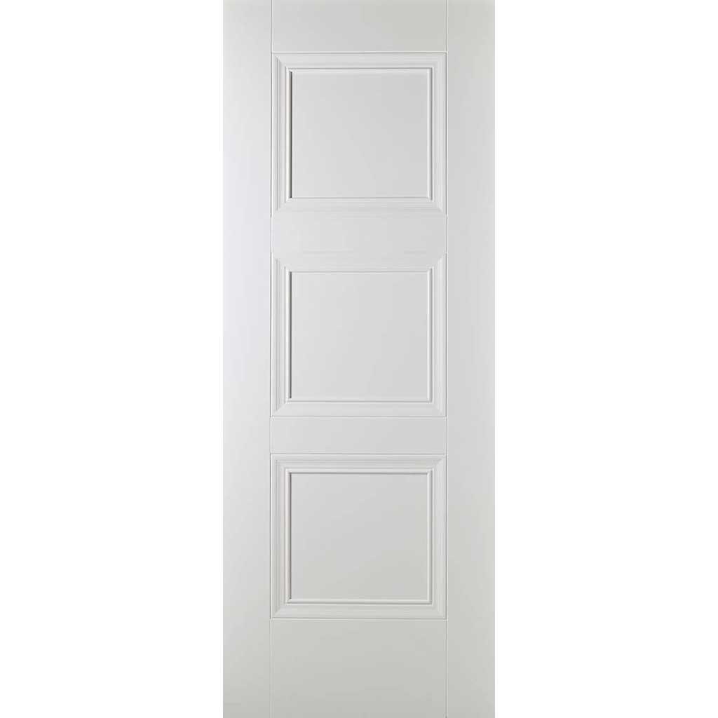 Minimalist Wardrobe Door & Frame Kit - Four Amsterdam 3 Panel Doors - White Primed 