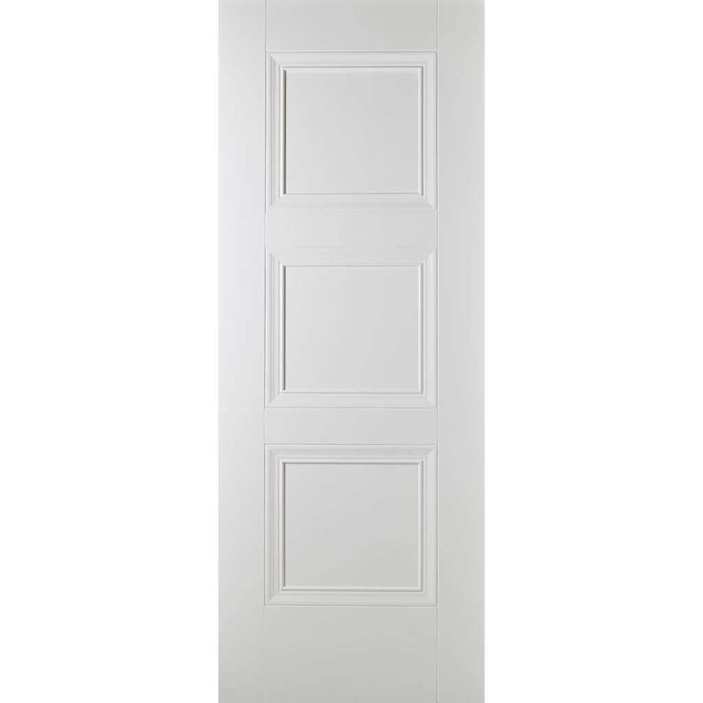 Single Sliding Door & Wall Track - Amsterdam 3 Panel Door - White Primed