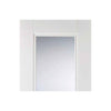 Single Sliding Door & Wall Track - Arnhem 1 Pane 1 Panel Door - Clear Glass - White Primed