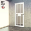 Handmade Eco-Urban Tromso 8 Pane 1 Panel Solid Wood Internal Door UK Made DD6402G Clear Glass - Eco-Urban® Cloud White Premium Primed