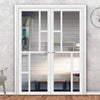 Handmade Eco-Urban Cairo 6 Pane Door Pair DD6419G Clear Glass - White Premium Primed