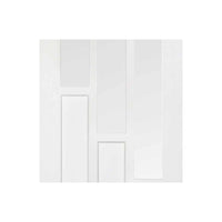 Single Sliding Door & Wall Track - Coventry Door - Clear Glass - White Primed