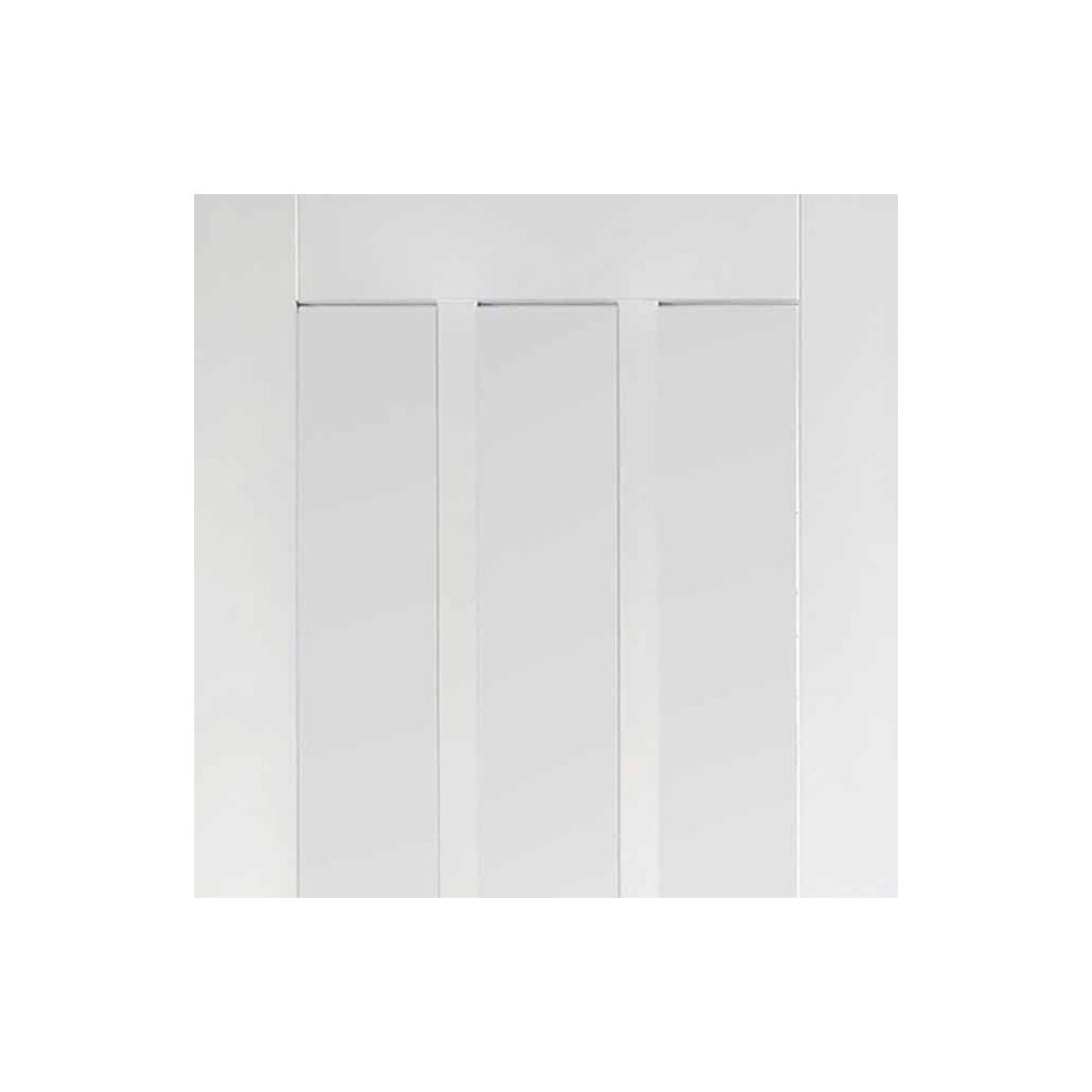 Single Sliding Door & Wall Track - Coventry Door - Clear Glass - White Primed