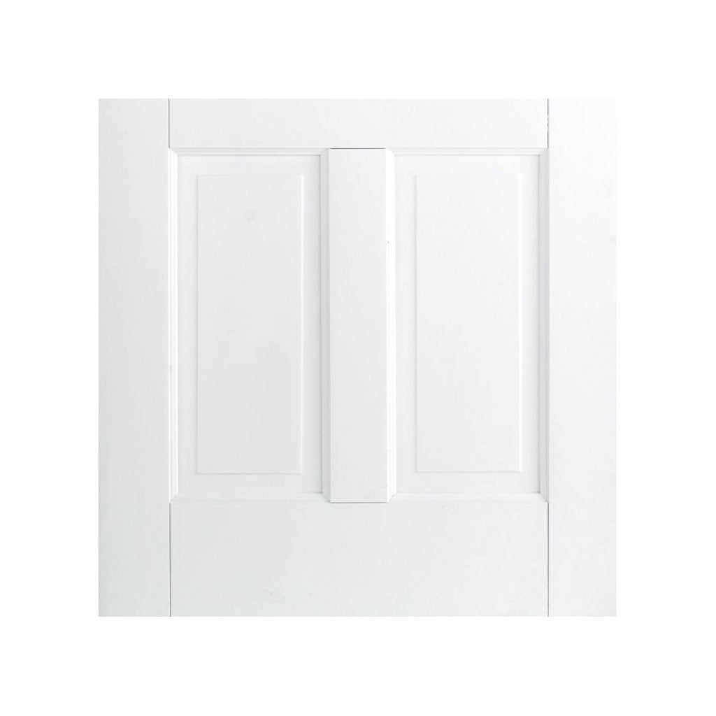 Canterbury 6 Pane 2 Panel Door - Clear Glass - White Primed
