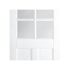 Canterbury 6 Pane 2 Panel Door - Clear Glass - White Primed