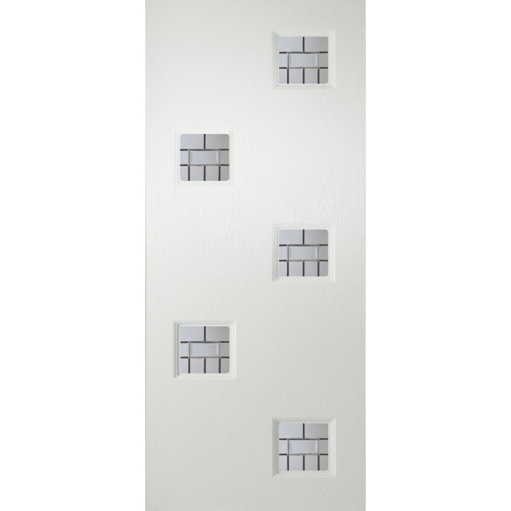 Contemporary Internal PVC Door Pair - Charlotte Prairie Geometric Design Glass