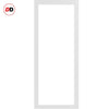 Eco-Urban Baltimore 1 Pane Solid Wood Internal Door Pair UK Made DD6301SG - Frosted Glass - Eco-Urban® Cloud White Premium Primed