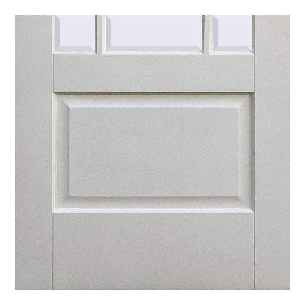 Two Folding Doors & Frame Kit - Downham 2+0 - Bevelled Clear Glass - White Primed