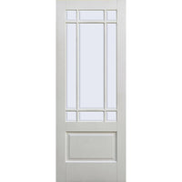 Downham Door - Bevelled Clear Glass - White Primed