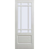 Downham Door Pair - Bevelled Clear Glass - White Primed