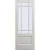Two Folding Doors & Frame Kit - Downham 2+0 - Bevelled Clear Glass - White Primed
