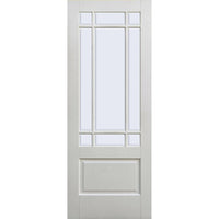 Two Folding Doors & Frame Kit - Downham 2+0 - Bevelled Clear Glass - White Primed