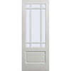 Two Folding Doors & Frame Kit - Downham 2+0 - Bevelled Clear Glass - White Primed