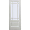 ThruEasi White Room Divider - Downham Bevelled Clear Glass Primed Door Pair with Full Glass Side