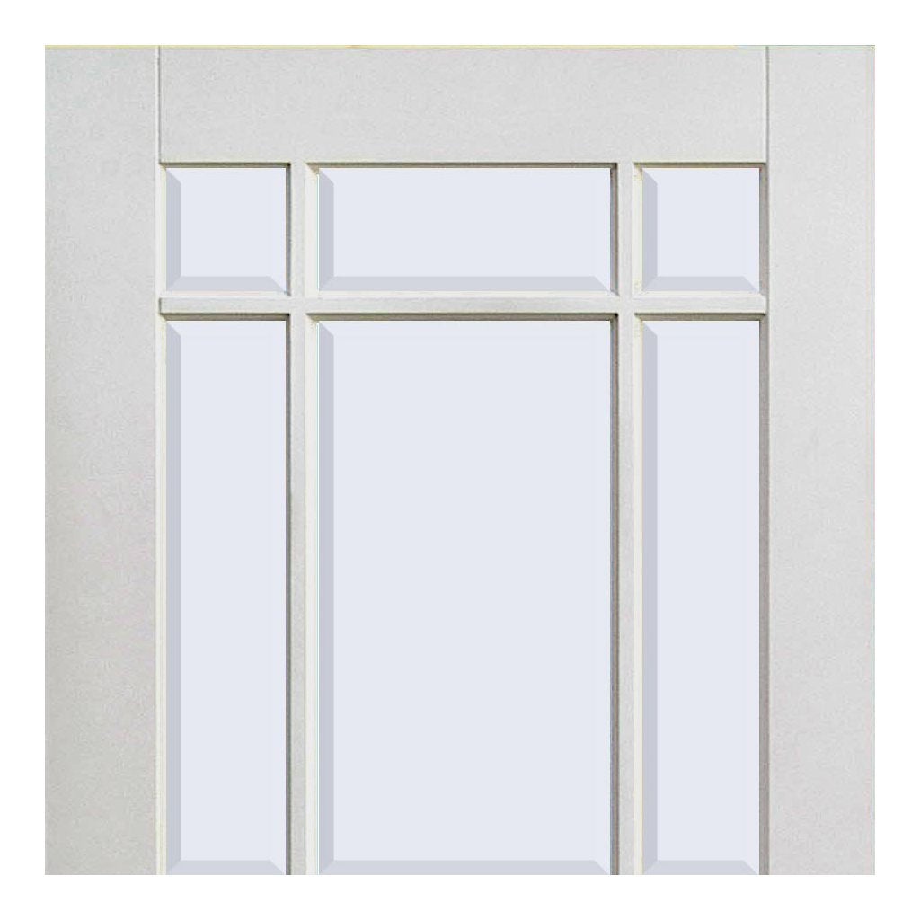 Two Folding Doors & Frame Kit - Downham 2+0 - Bevelled Clear Glass - White Primed