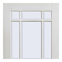 Two Folding Doors & Frame Kit - Downham 2+0 - Bevelled Clear Glass - White Primed
