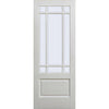 Room Divider - Downham Bevelled Clear Glass White Primed Double Doors with Double Sides