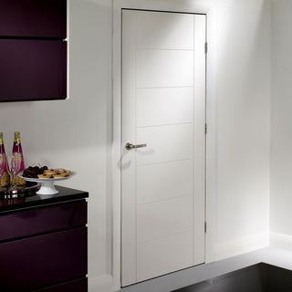 Image: Fire Proof Palermo Fire Door - 1/2 Hour Fire Rated - White Primed