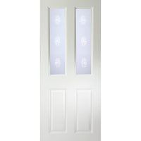 Grainger Internal PVC Door Pair - Gaines Sandblasted Glass