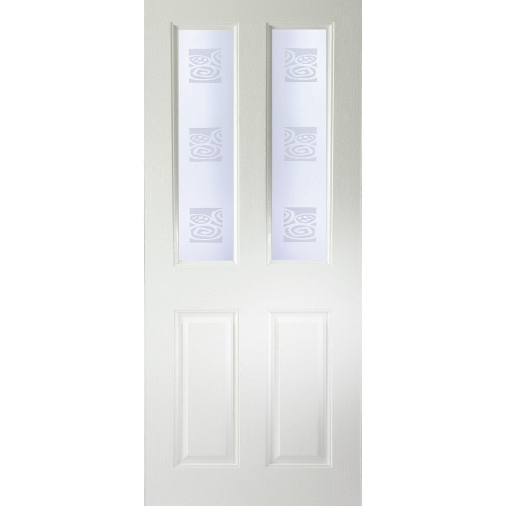 White PVC door on white background