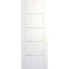 Four Sliding Wardrobe Doors & Frame Kit - Portici White Flush Door - Aluminium Inlay - Prefinished