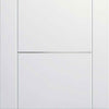 Portici White Flush Staffetta Twin Telescopic Pocket Doors - Aluminium Inlay - Prefinished