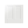 Double Sliding Door & Track - Victorian Shaker 4 Panel Doors - White Primed