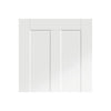 Single Sliding Door & Track - Victorian Shaker 4 Panel Door - White Primed