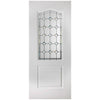 Classic Grained Internal PVC Door Pair - Diamond Sparkle Style Glass