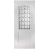 Classic Grained Internal PVC Door Pair - Diamond Sparkle Style Glass