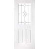 White PVC eldon door with grained faces starburst style toughened glass 