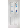 White PVC grainger with grained faces fusion 2 blue style toughened glass 