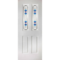 White PVC grainger with grained faces fusion 2 blue style toughened glass 