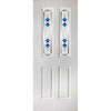 White PVC grainger with grained faces fusion 2 blue style toughened glass 