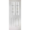 White PVC grainger door with grained faces 3 bevel style toughened clear glass 
