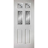 White PVC washington door with grained faces 4 decraresin 3 style toughened glass 