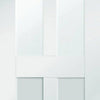 Bespoke Thruslide Malton Shaker Glazed - 2 Sliding Doors and Frame Kit - White Primed